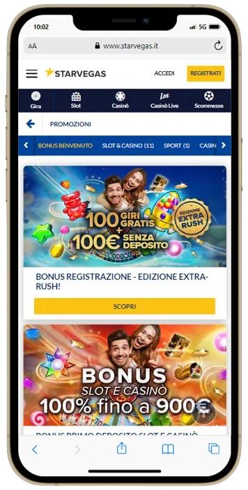 Bonus nell'app StarVegas