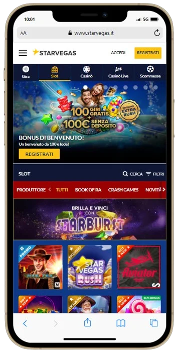 App StarVegas Interfaccia