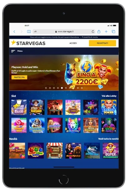 StarVegas App per Ipad